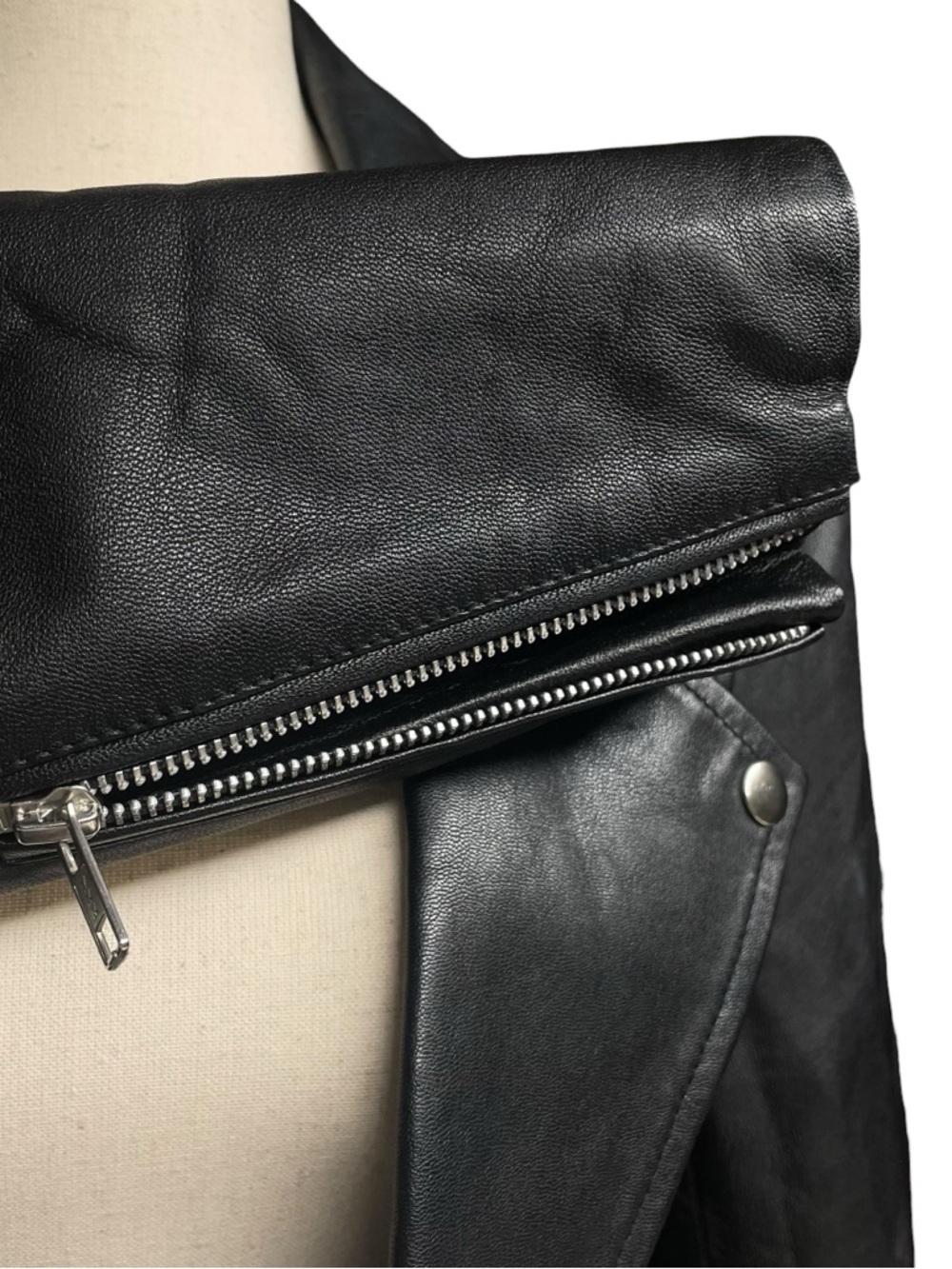 The Bali Tailor The Stevie Biker Black Leather Moto Jacket Size M — image 6 of 8